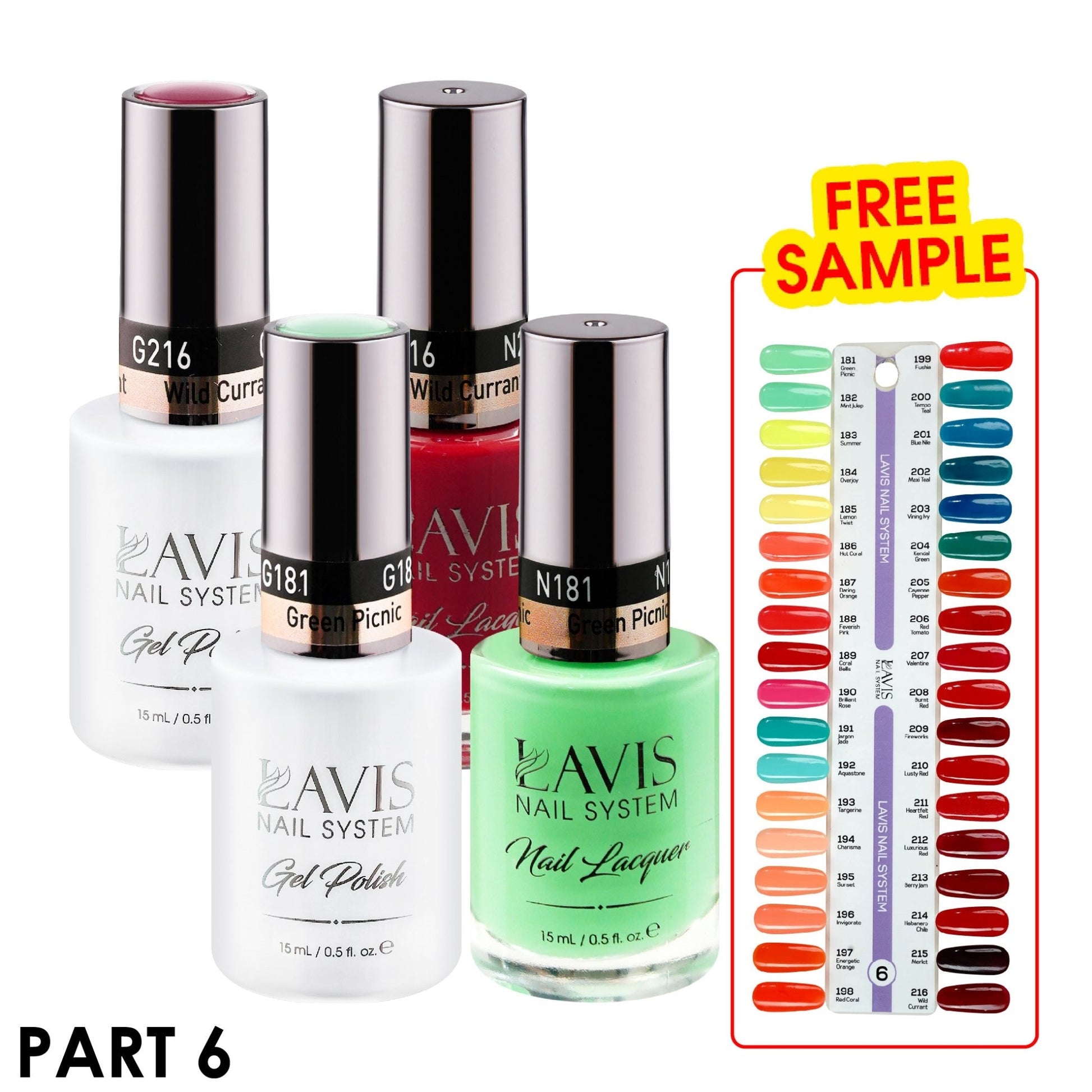 Lavis Gel Polish & Matching Nail Lacquer Duo Part 6: 181 - 216 (36 Colors) - DTK Nail Supply