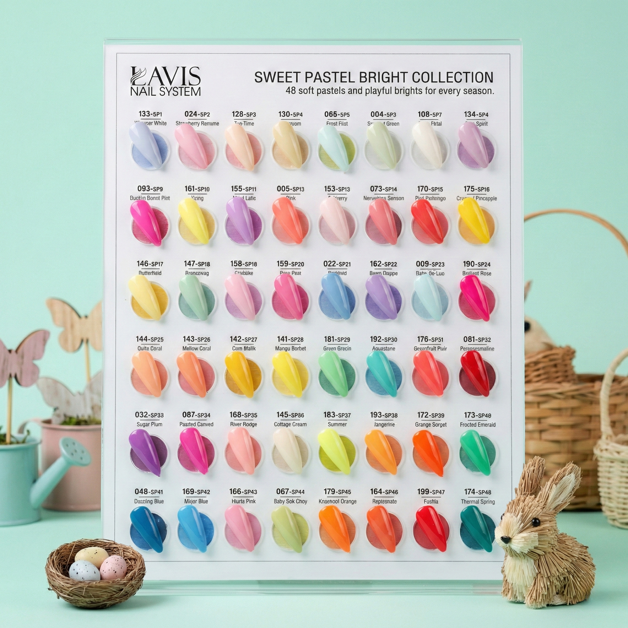Lavis Gel Polish Set 48 Colors - Sweet Pastel Bright Collection - DTK Nail Supply