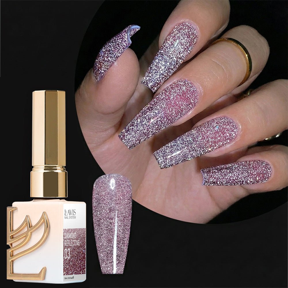 LAVIS Glitter 03 - Gel Polish 0.5 oz - Diamond Reflective Collection - DTK Nail Supply