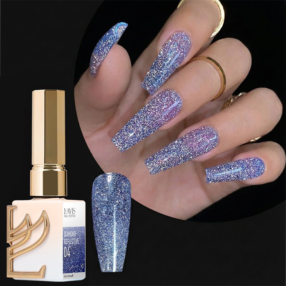 LAVIS Glitter 04 - Gel Polish 0.5 oz - Diamond Reflective Collection - DTK Nail Supply