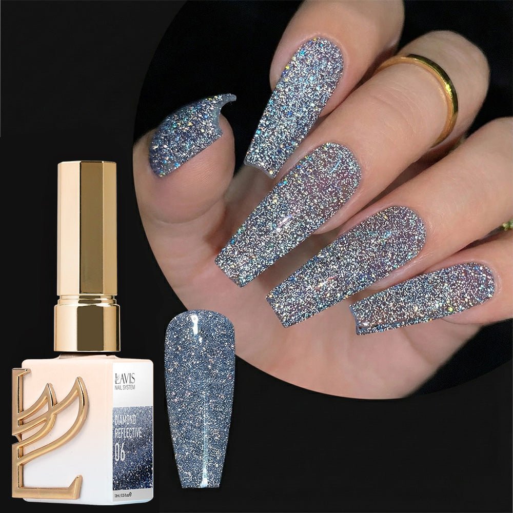 LAVIS Glitter 06 - Gel Polish 0.5 oz - Diamond Reflective Collection - DTK Nail Supply