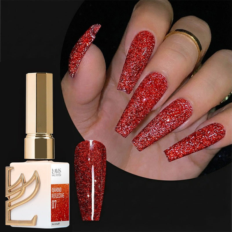 LAVIS Glitter 07 - Gel Polish 0.5 oz - Diamond Reflective Collection - DTK Nail Supply