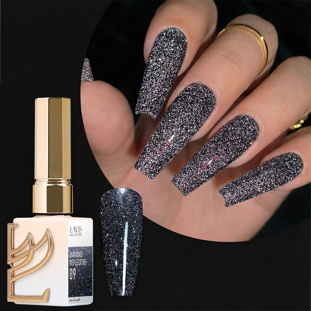 LAVIS Glitter 09 - Gel Polish 0.5 oz - Diamond Reflective Collection - DTK Nail Supply