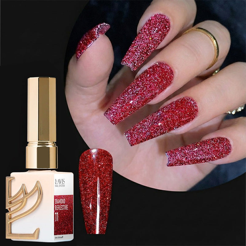 LAVIS Glitter 11 - Gel Polish 0.5 oz - Diamond Reflective Collection - DTK Nail Supply