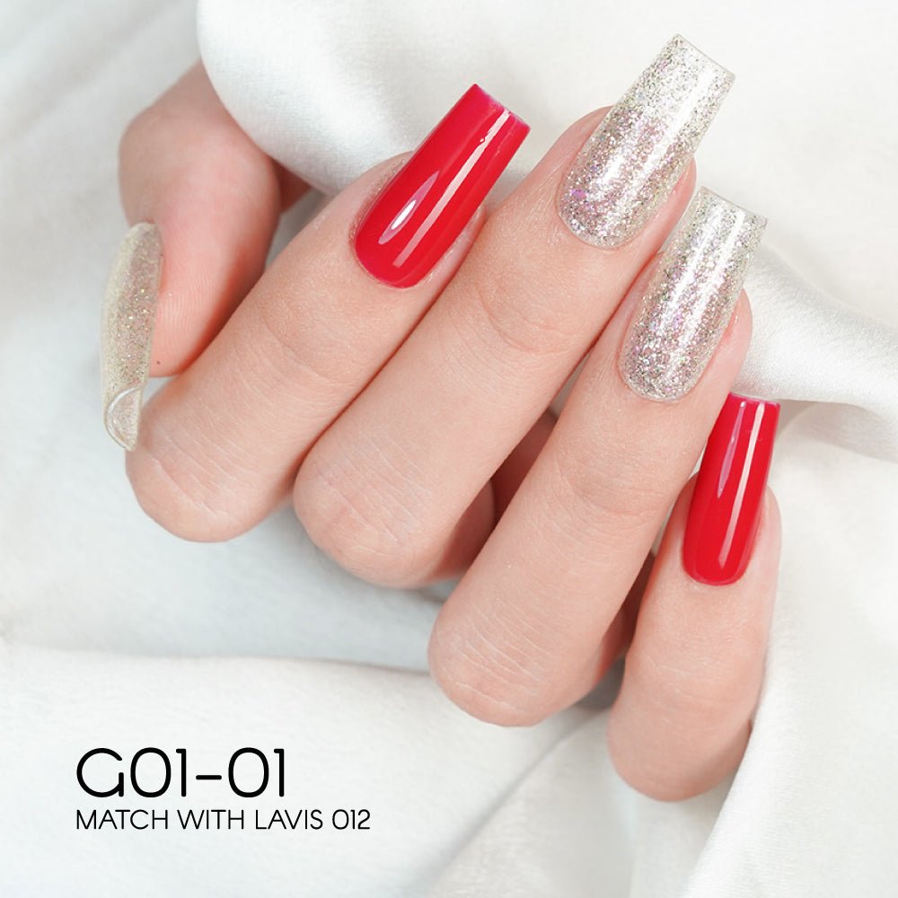LAVIS Glitter G01 - 01 - Gel Polish 0.5 oz - Galaxy Collection - DTK Nail Supply