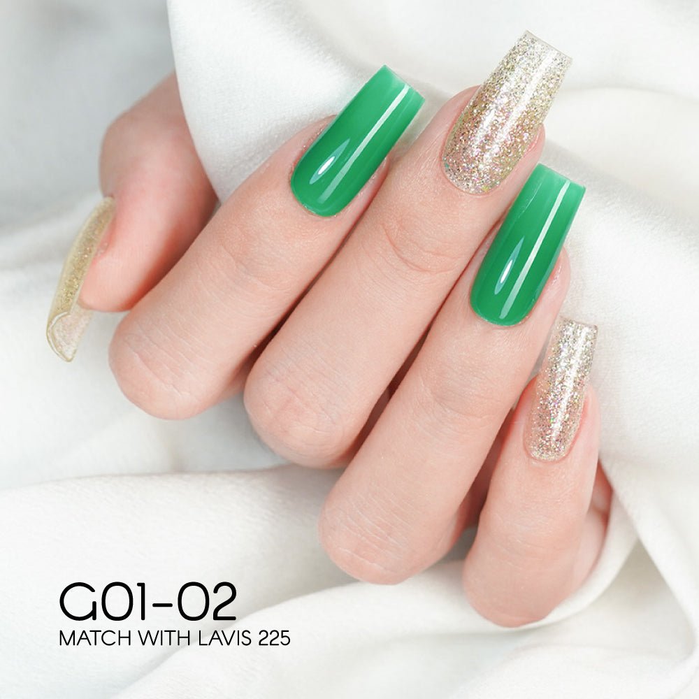 LAVIS Glitter G01 - 02 - Gel Polish 0.5 oz - Galaxy Collection - DTK Nail Supply