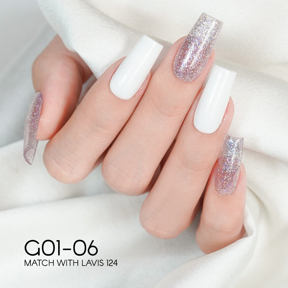 LAVIS Glitter G01 - 06 - Gel Polish 0.5 oz - Galaxy Collection - DTK Nail Supply