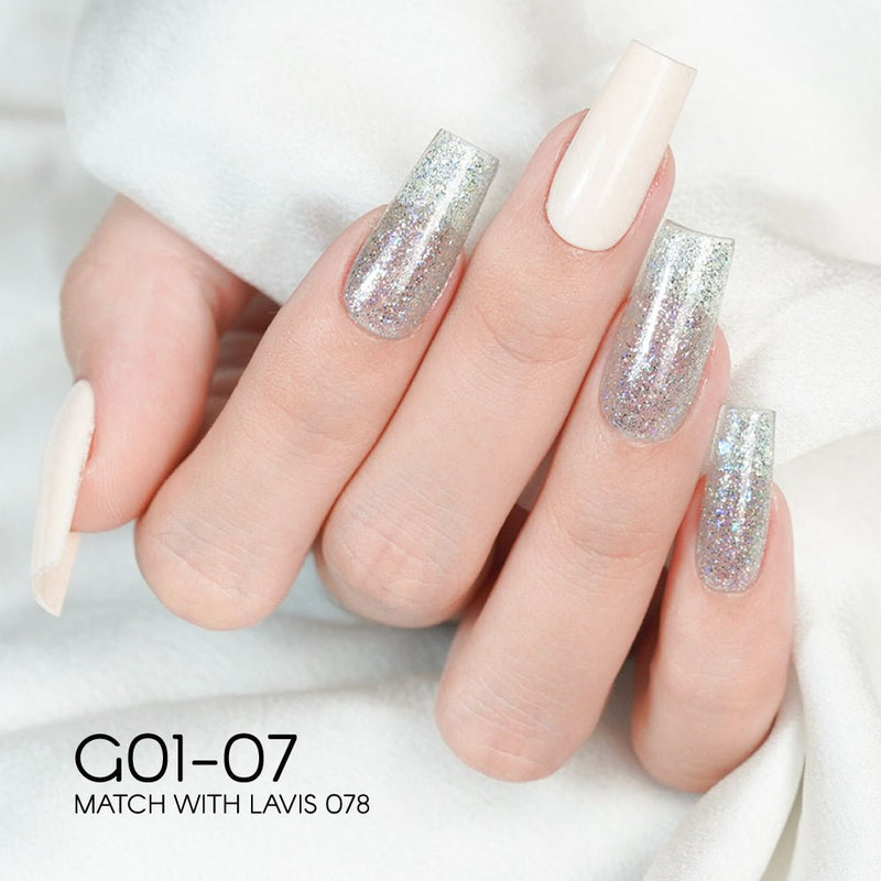 LAVIS Glitter G01 - 07 - Gel Polish 0.5 oz - Galaxy Collection - DTK Nail Supply