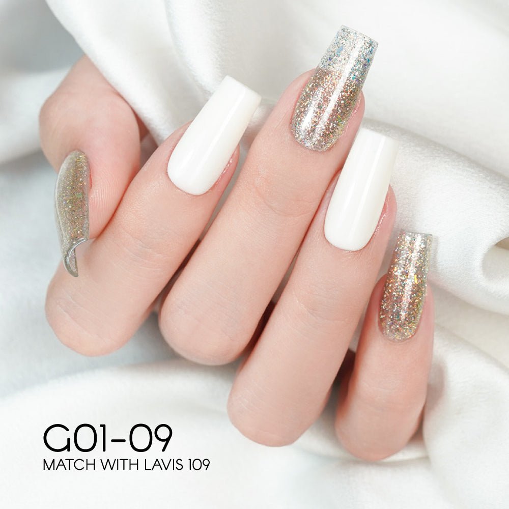 LAVIS Glitter G01 - 09 - Gel Polish 0.5 oz - Galaxy Collection - DTK Nail Supply