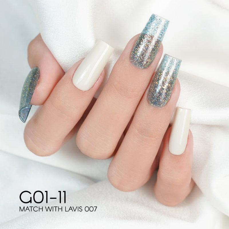 LAVIS Glitter G01 - 11 - Gel Polish 0.5 oz - Galaxy Collection - DTK Nail Supply