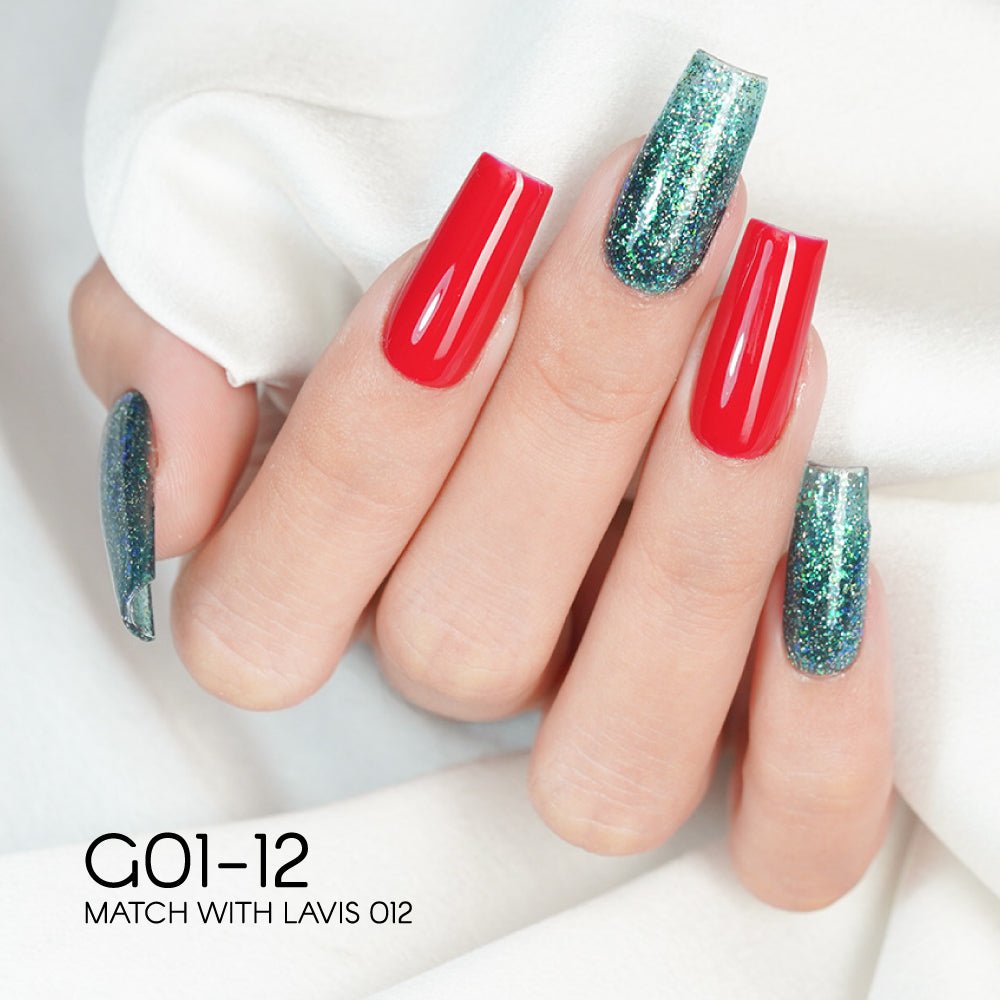 LAVIS Glitter G01 - 12 - Gel Polish 0.5 oz - Galaxy Collection - DTK Nail Supply