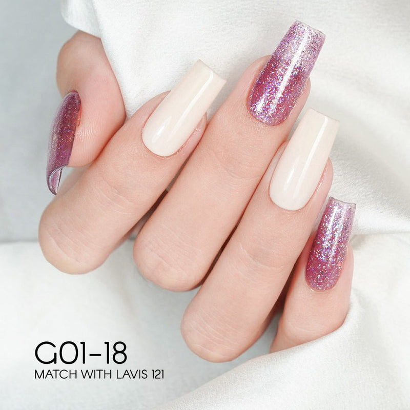 LAVIS Glitter G01 - 18 - Gel Polish 0.5 oz - Galaxy Collection - DTK Nail Supply