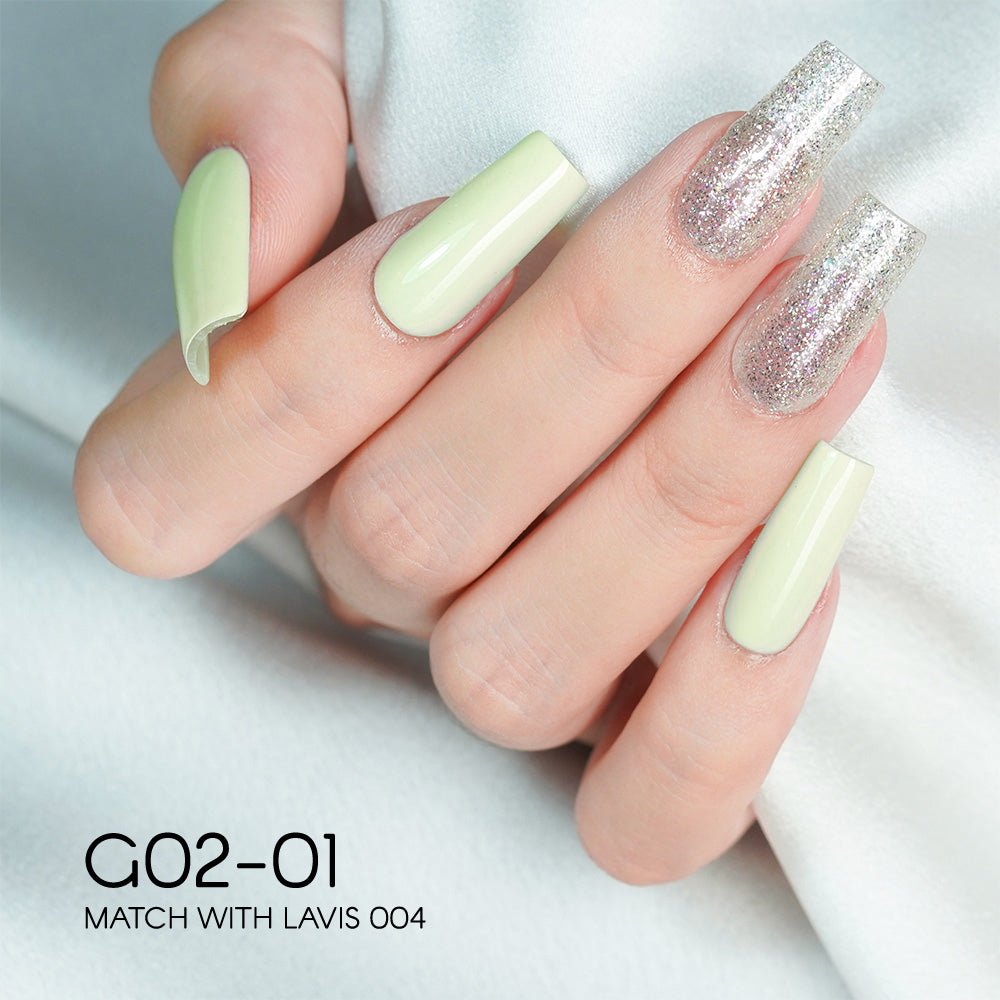 LAVIS Glitter G02 - 01 - Gel Polish 0.5 oz - Pillow Talk Collection - DTK Nail Supply