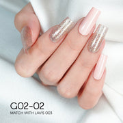 LAVIS Glitter G02 - 02 - Gel Polish 0.5 oz - Pillow Talk Collection - DTK Nail Supply