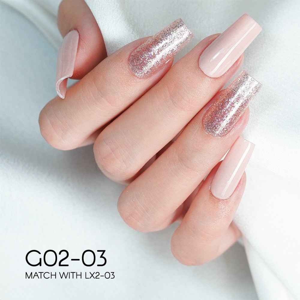 LAVIS Glitter G02 - 03 - Gel Polish 0.5 oz - Pillow Talk Collection - DTK Nail Supply