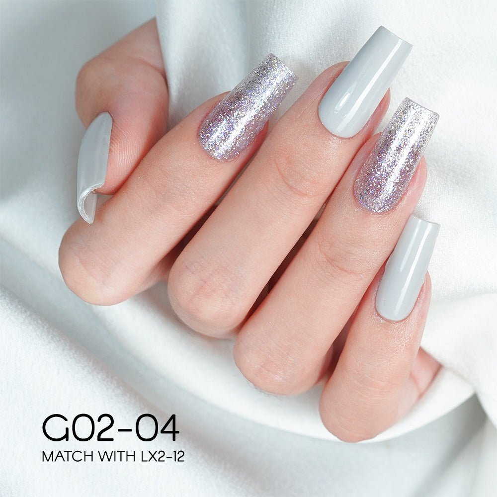 LAVIS Glitter G02 - 04 - Gel Polish 0.5 oz - Pillow Talk Collection - DTK Nail Supply