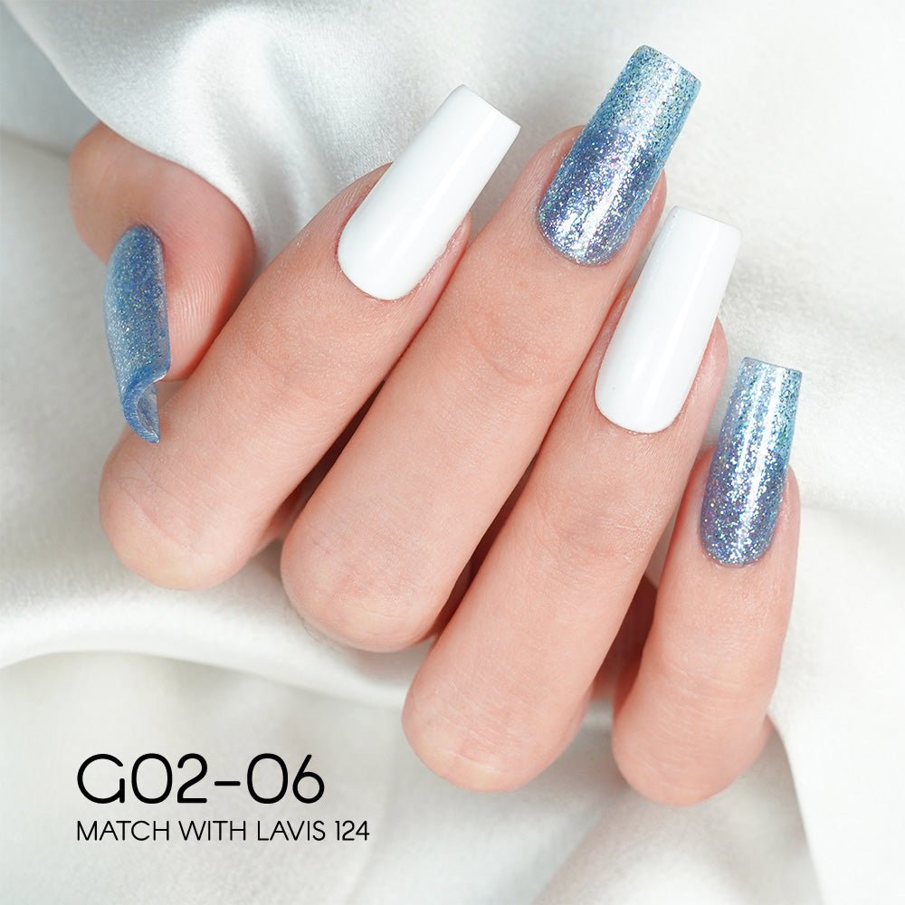LAVIS Glitter G02 - 06 - Gel Polish 0.5 oz - Pillow Talk Collection - DTK Nail Supply