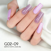 LAVIS Glitter G02 - 09 - Gel Polish 0.5 oz - Pillow Talk Collection - DTK Nail Supply
