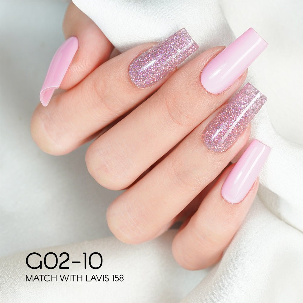 LAVIS Glitter G02 - 10 - Gel Polish 0.5 oz - Pillow Talk Collection - DTK Nail Supply