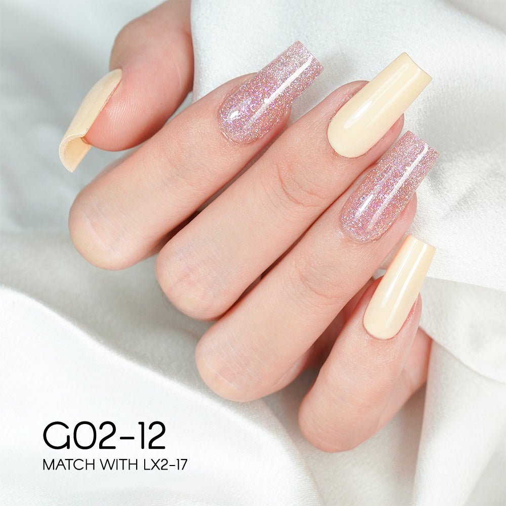 LAVIS Glitter G02 - 12 - Gel Polish 0.5 oz - Pillow Talk Collection - DTK Nail Supply