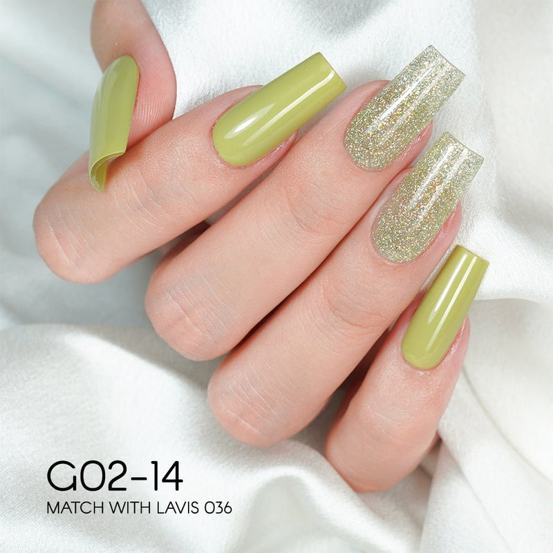 LAVIS Glitter G02 - 14 - Gel Polish 0.5 oz - Pillow Talk Collection - DTK Nail Supply