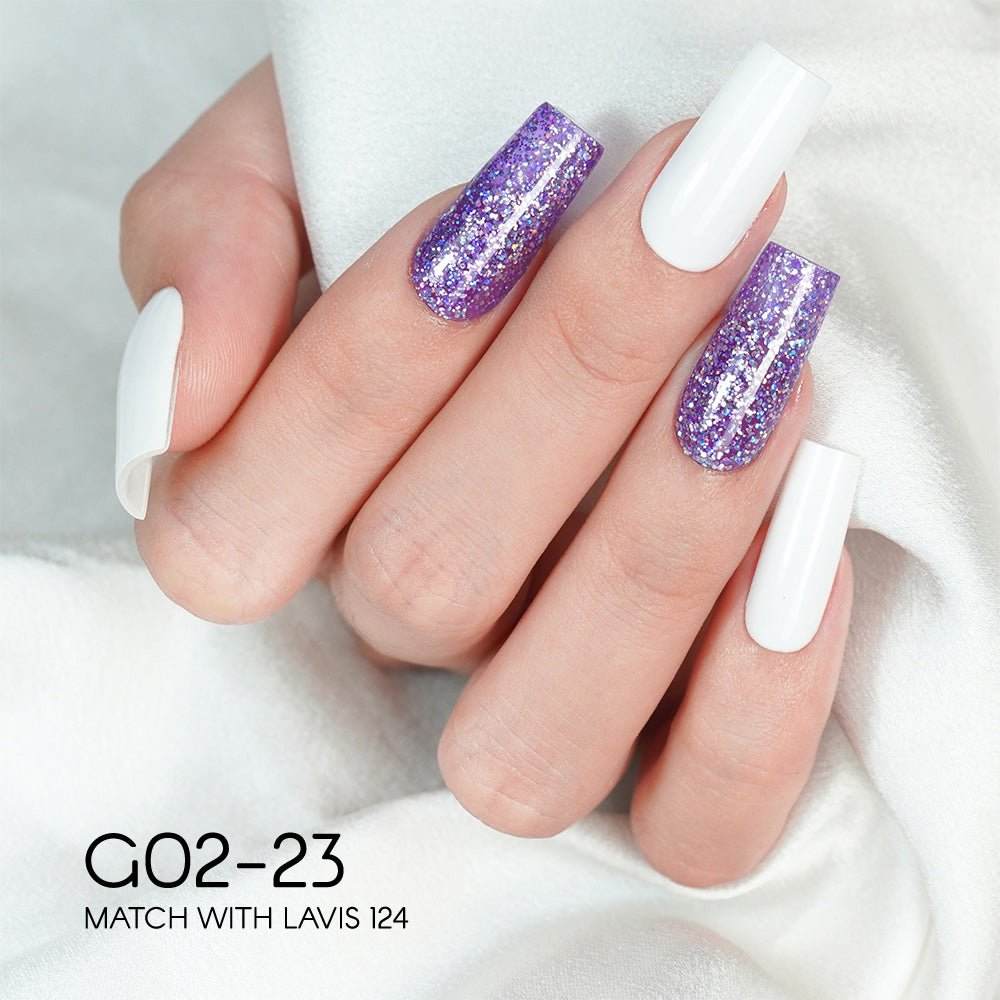 LAVIS Glitter G02 - 23 - Gel Polish 0.5 oz - Pillow Talk Collection - DTK Nail Supply