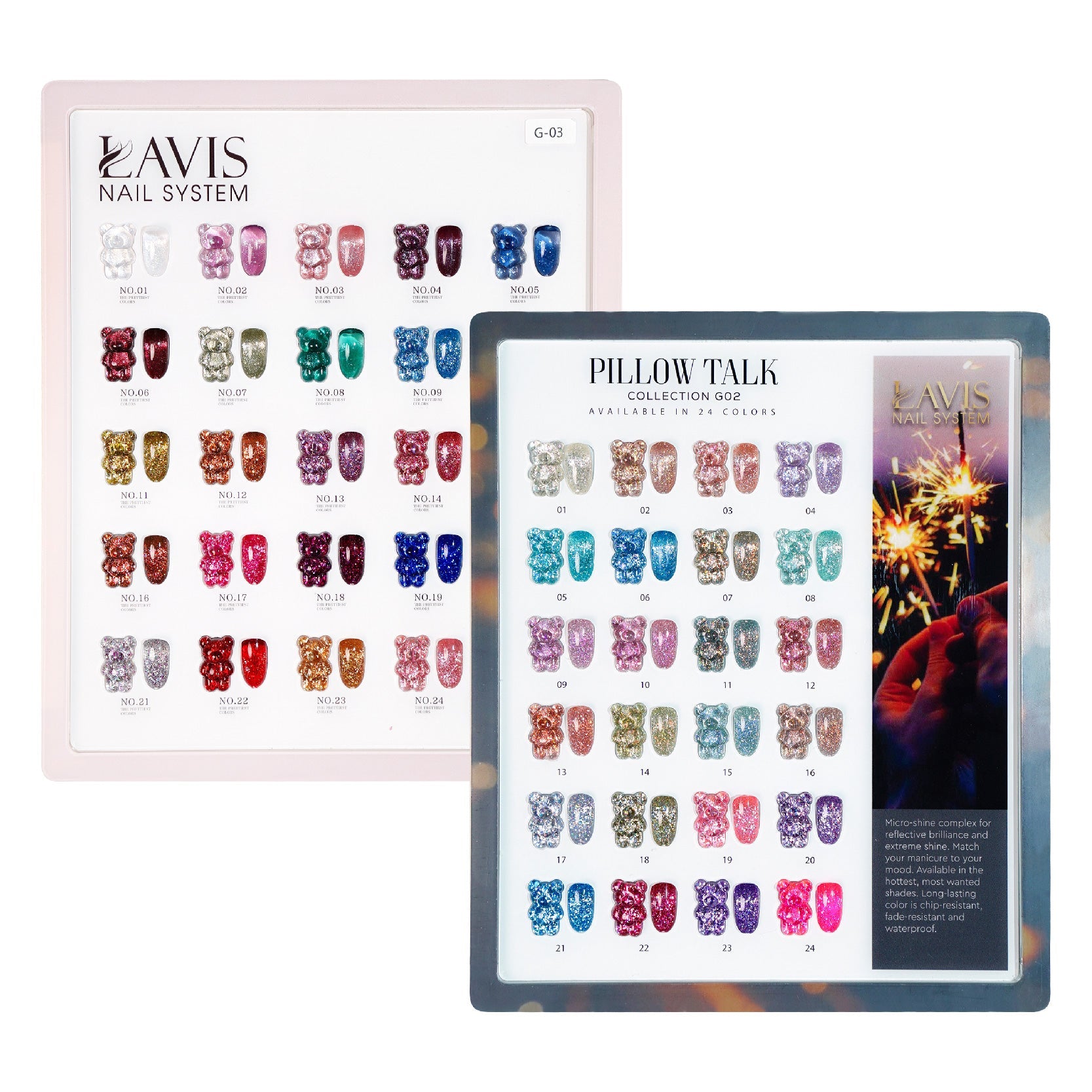 LAVIS Glitter G02 - G03 Gel Polish 0.5oz - Pillow Talk - Barbie Collection - DTK Nail Supply