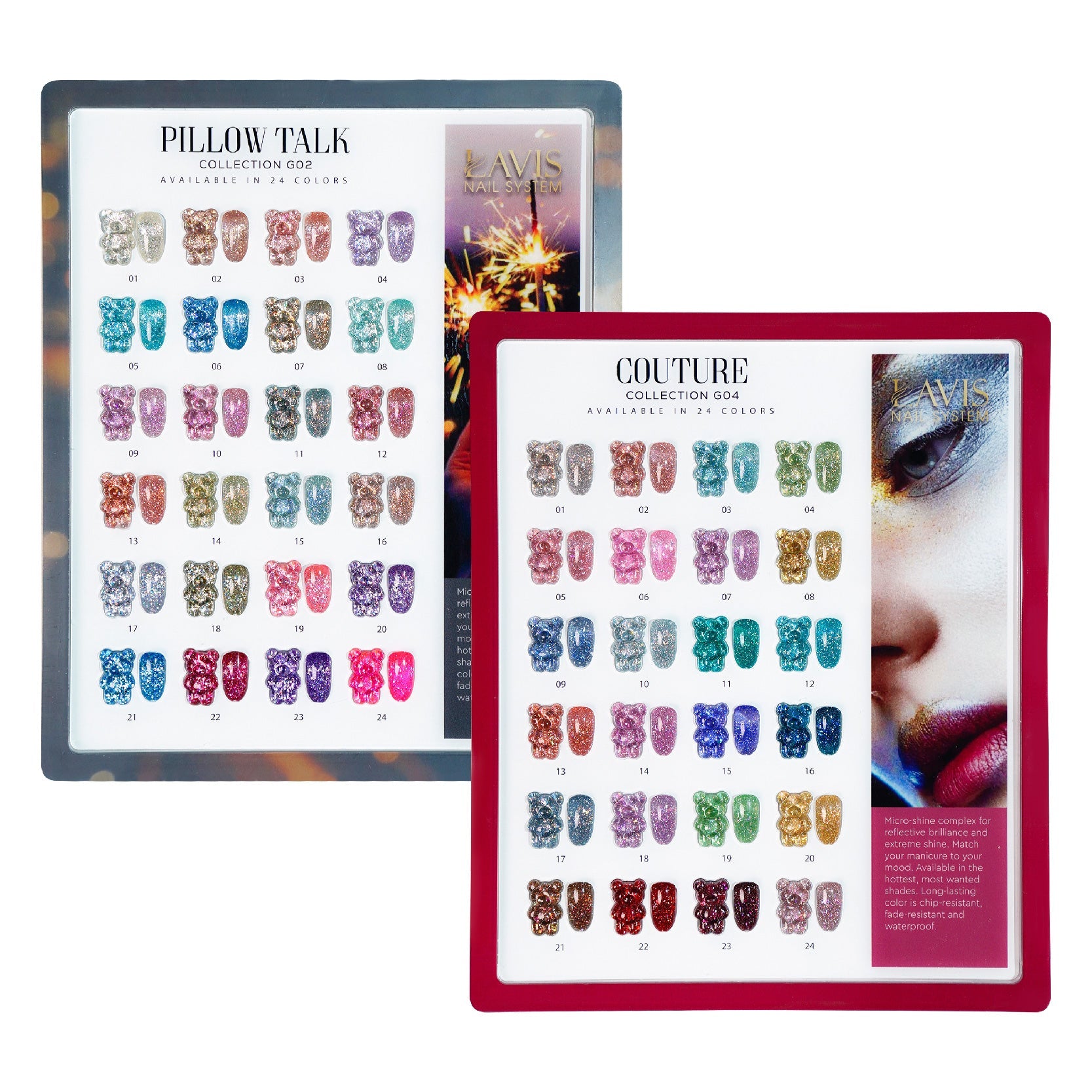 LAVIS Glitter G02 - G04 Gel Polish 0.5oz - Pillow Talk - Couture Collection - DTK Nail Supply