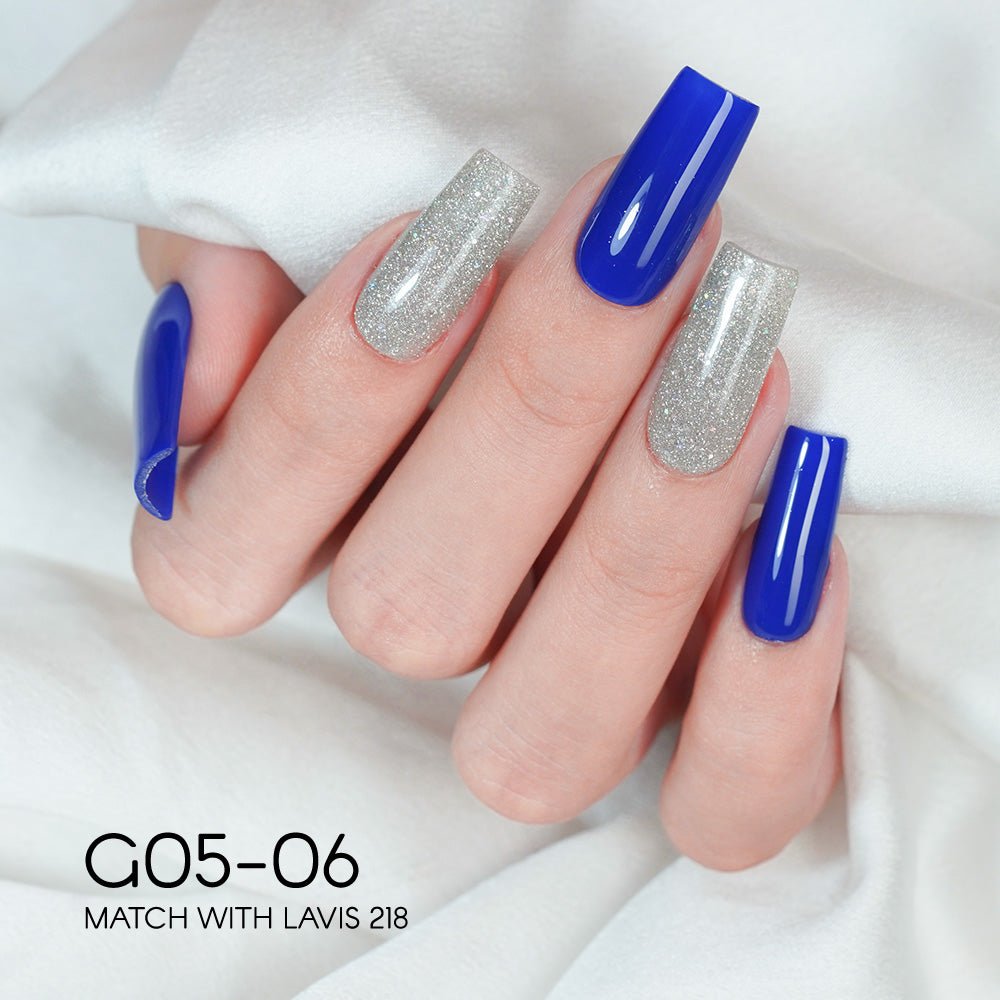 LAVIS Glitter G05 - 06 - Gel Polish 0.5oz - Champagne Toast Glitter Collection - DTK Nail Supply