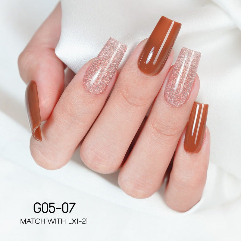 LAVIS Glitter G05 - 07 - Gel Polish 0.5oz - Champagne Toast Glitter Collection - DTK Nail Supply