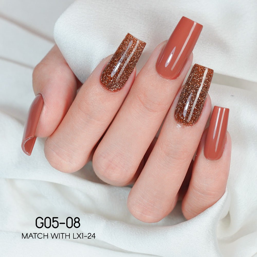 LAVIS Glitter G05 - 08 - Gel Polish 0.5oz - Champagne Toast Glitter Collection - DTK Nail Supply