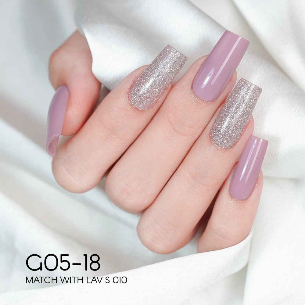 LAVIS Glitter G05 - 18 - Gel Polish 0.5oz - Champagne Toast Glitter Collection - DTK Nail Supply