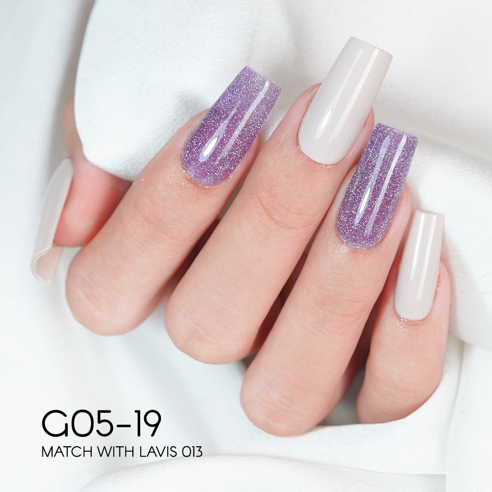 LAVIS Glitter G05 - 19 - Gel Polish 0.5oz - Champagne Toast Glitter Collection - DTK Nail Supply