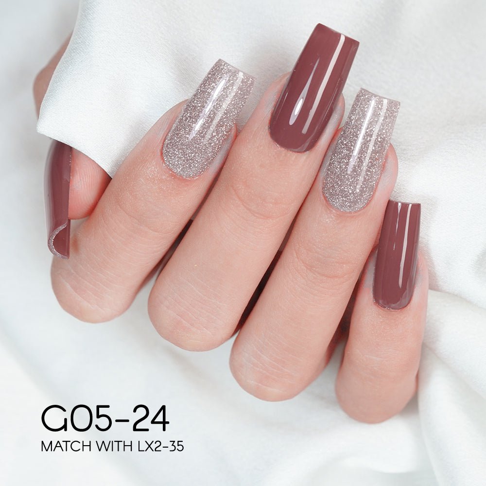 LAVIS Glitter G05 - 24 - Gel Polish 0.5oz - Champagne Toast Glitter Collection - DTK Nail Supply