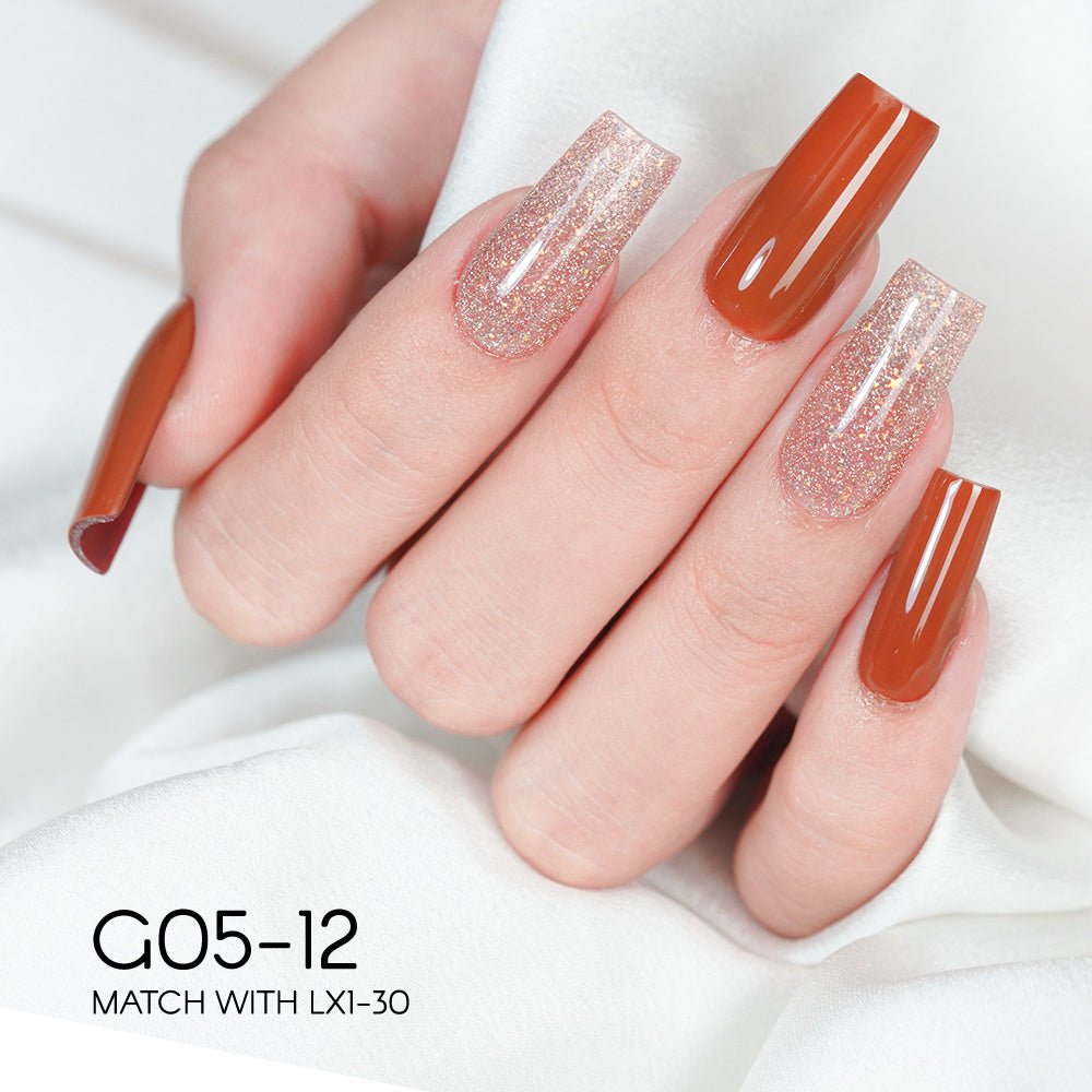 LAVIS Glitter G05 - Set 24 - Gel Polish 0.5oz - Champagne Toast Glitter Collection - DTK Nail Supply