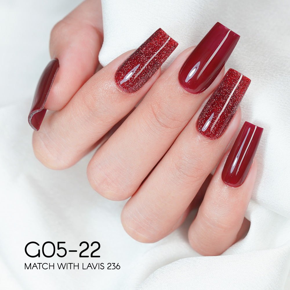 LAVIS Glitter G05 - Set 24 - Gel Polish 0.5oz - Champagne Toast Glitter Collection - DTK Nail Supply