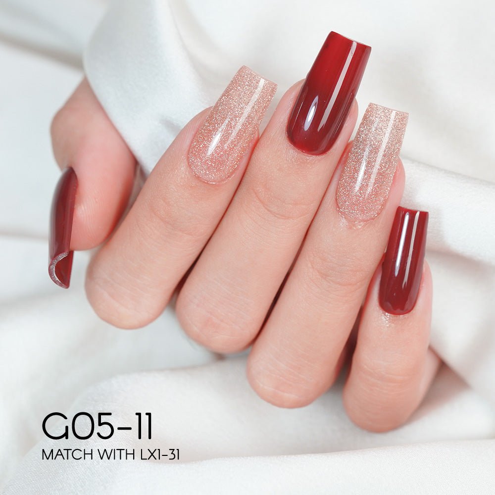 LAVIS Glitter G05 - Set 24 - Gel Polish 0.5oz - Champagne Toast Glitter Collection - DTK Nail Supply