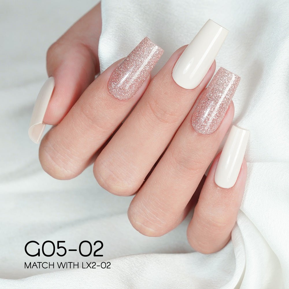 LAVIS Glitter G05 - Set 24 - Gel Polish 0.5oz - Champagne Toast Glitter Collection - DTK Nail Supply