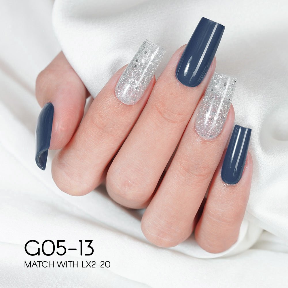 LAVIS Glitter G05 - Set 24 - Gel Polish 0.5oz - Champagne Toast Glitter Collection - DTK Nail Supply