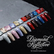 LAVIS Glitter Set 12 Colors - Gel Polish 0.5 oz - Diamond Reflective Collection - DTK Nail Supply