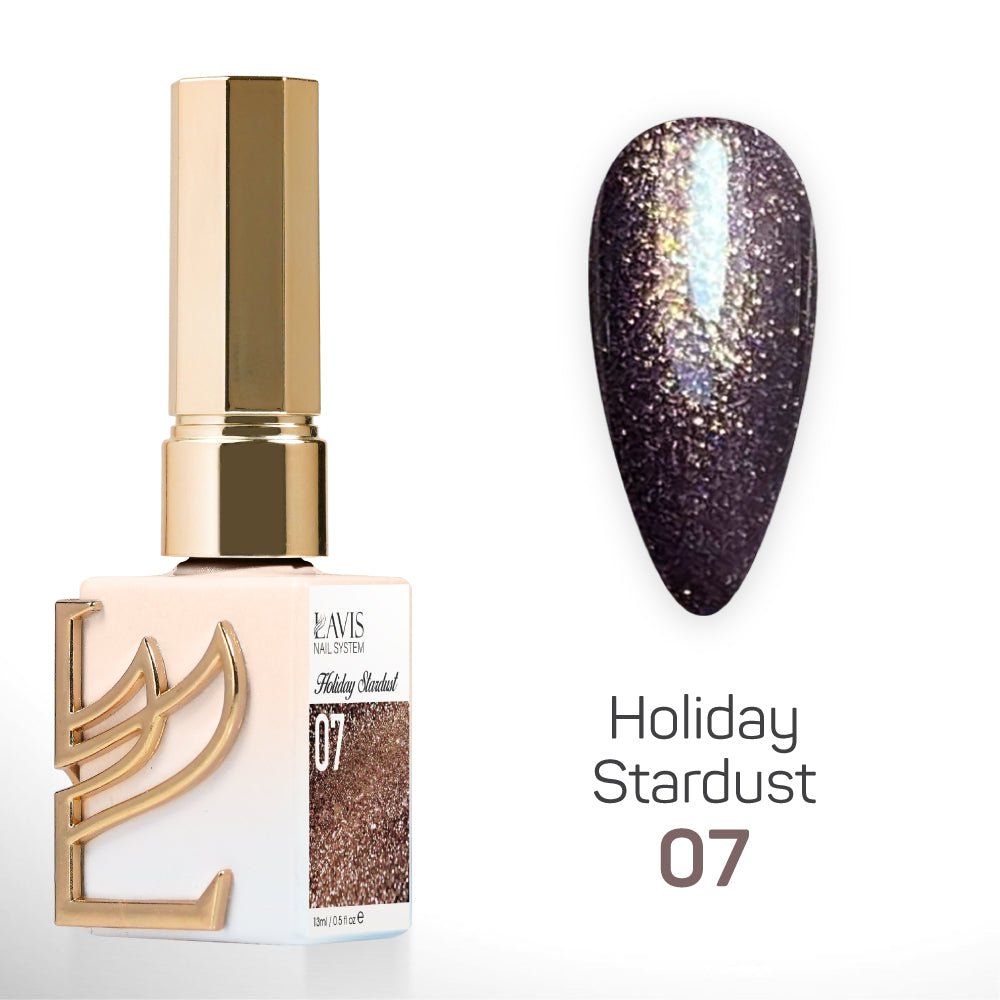 LAVIS Glitter Set 12 Colors - Gel Polish 0.5 oz - Holiday Stardust Collection - DTK Nail Supply