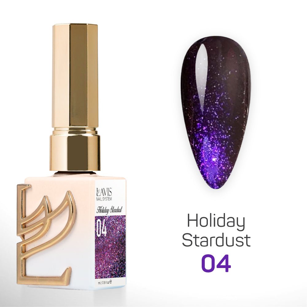 LAVIS Glitter Set 12 Colors - Gel Polish 0.5 oz - Holiday Stardust Collection - DTK Nail Supply