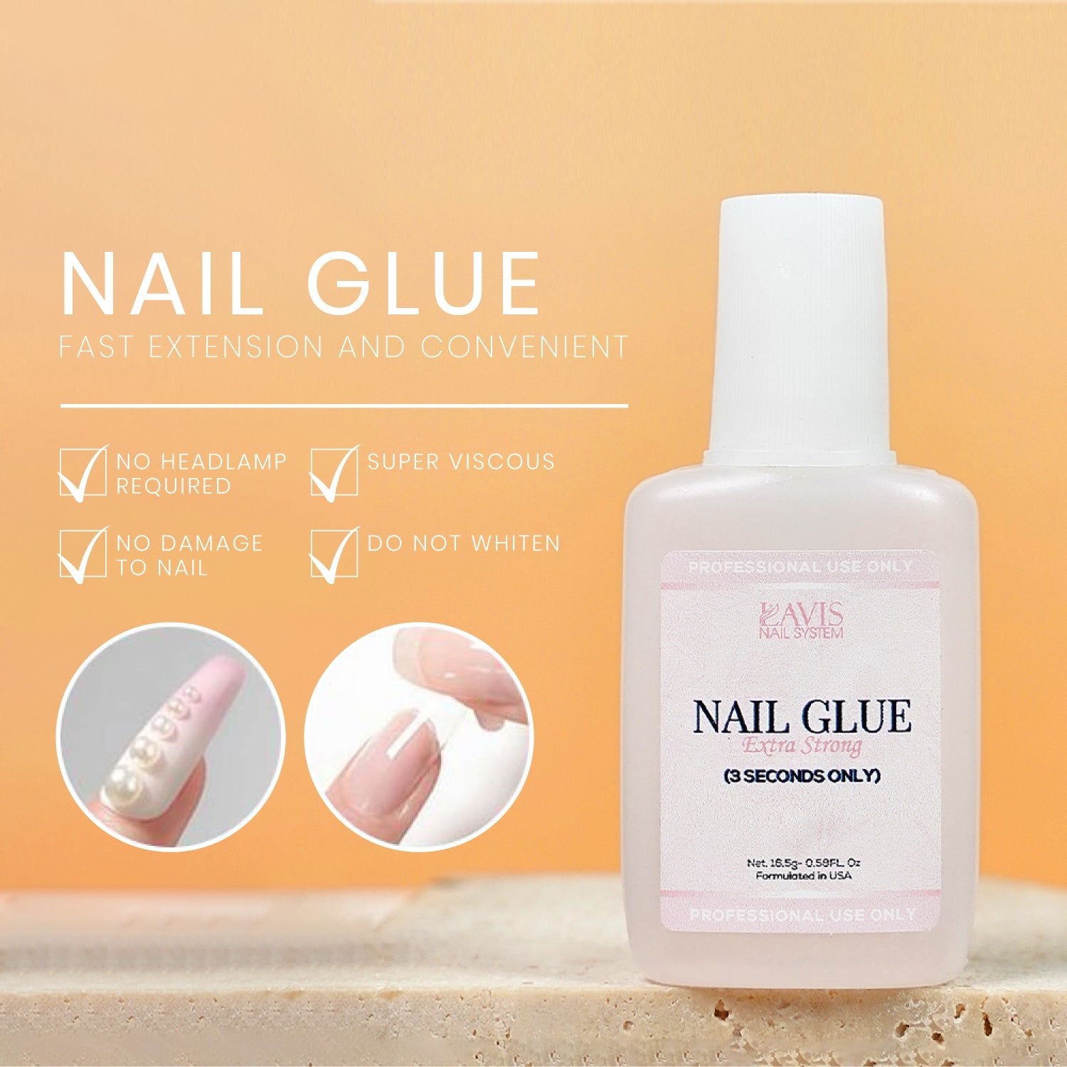 LAVIS Glue Extra Strong 3 Seconds Only - 16.5g - DTK Nail Supply