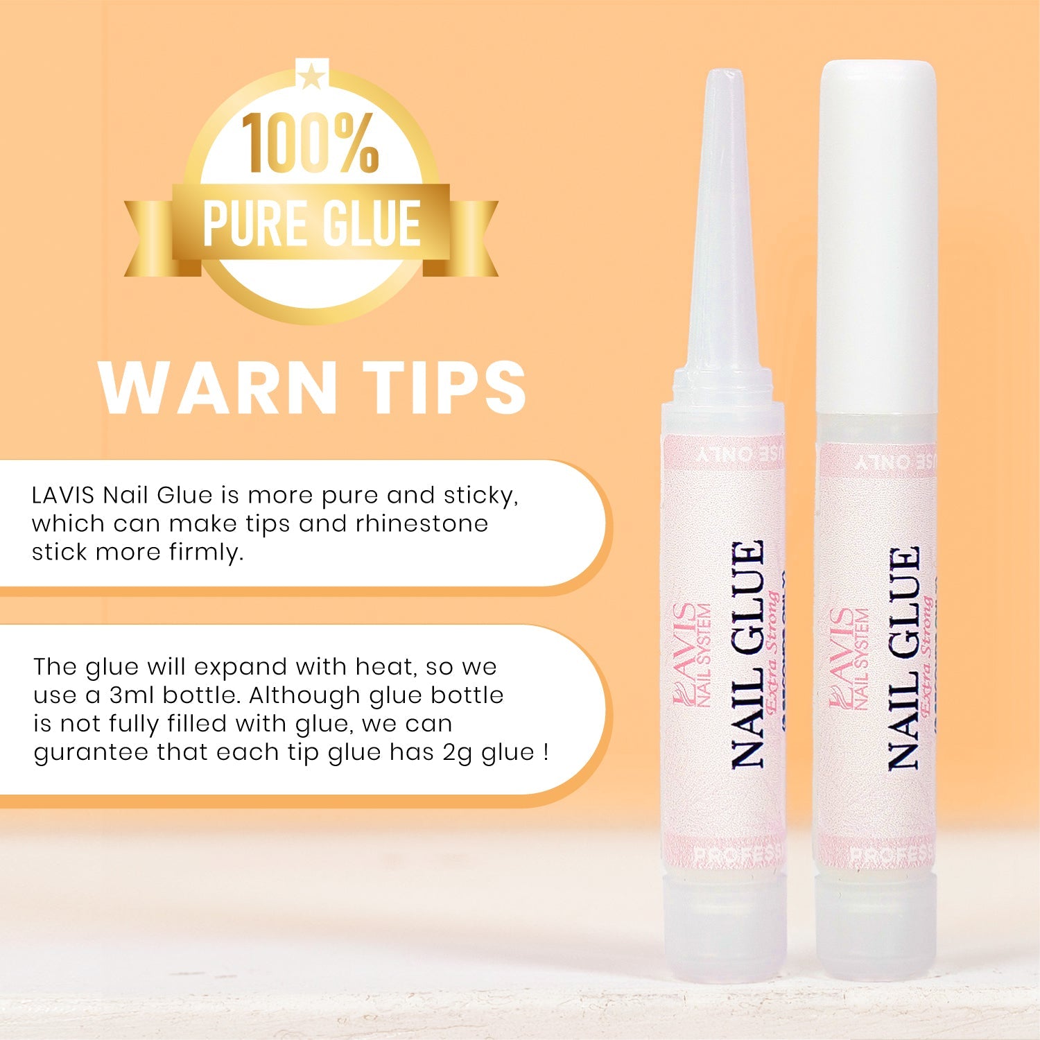 LAVIS Glue Extra Strong 3 Seconds Only - DTK Nail Supply