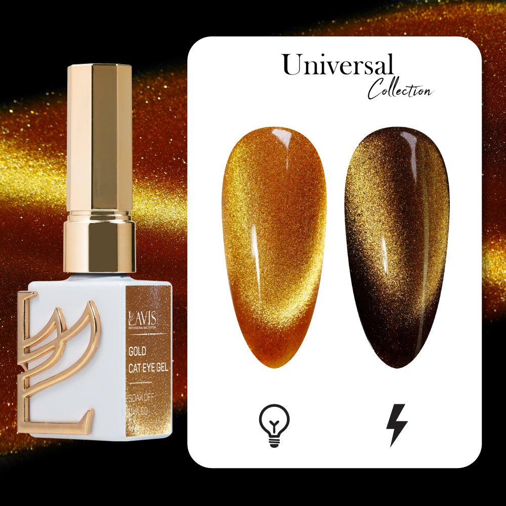 LAVIS Gold Cat Eye Gel - Universal Cat Eye Collection - DTK Nail Supply