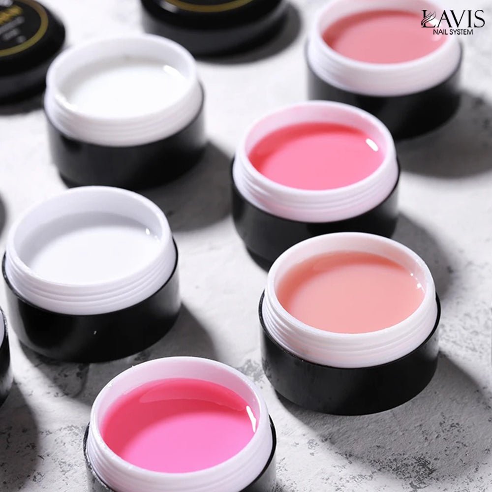 LAVIS J04 - Builder Gel In The Jar 15g - Pomelo Pink - DTK Nail Supply