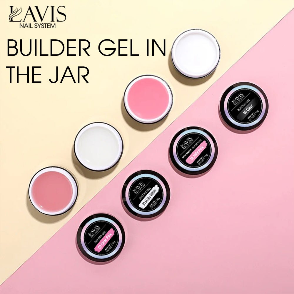 LAVIS J04 - Builder Gel In The Jar 15g - Pomelo Pink - DTK Nail Supply