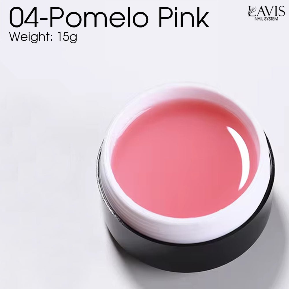 LAVIS J04 - Builder Gel In The Jar 15g - Pomelo Pink - DTK Nail Supply