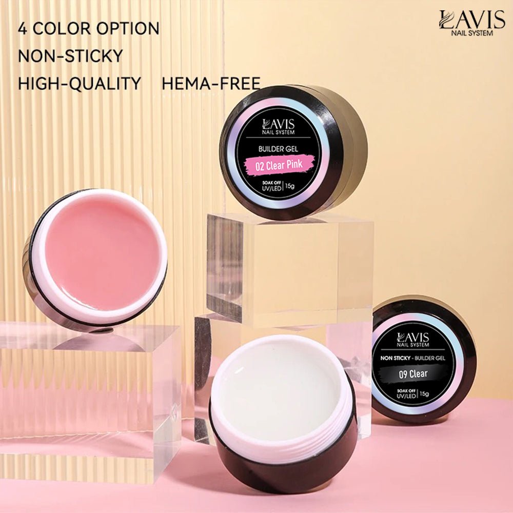 LAVIS J07 - Builder Gel In The Jar 15g - Peach Pink - DTK Nail Supply