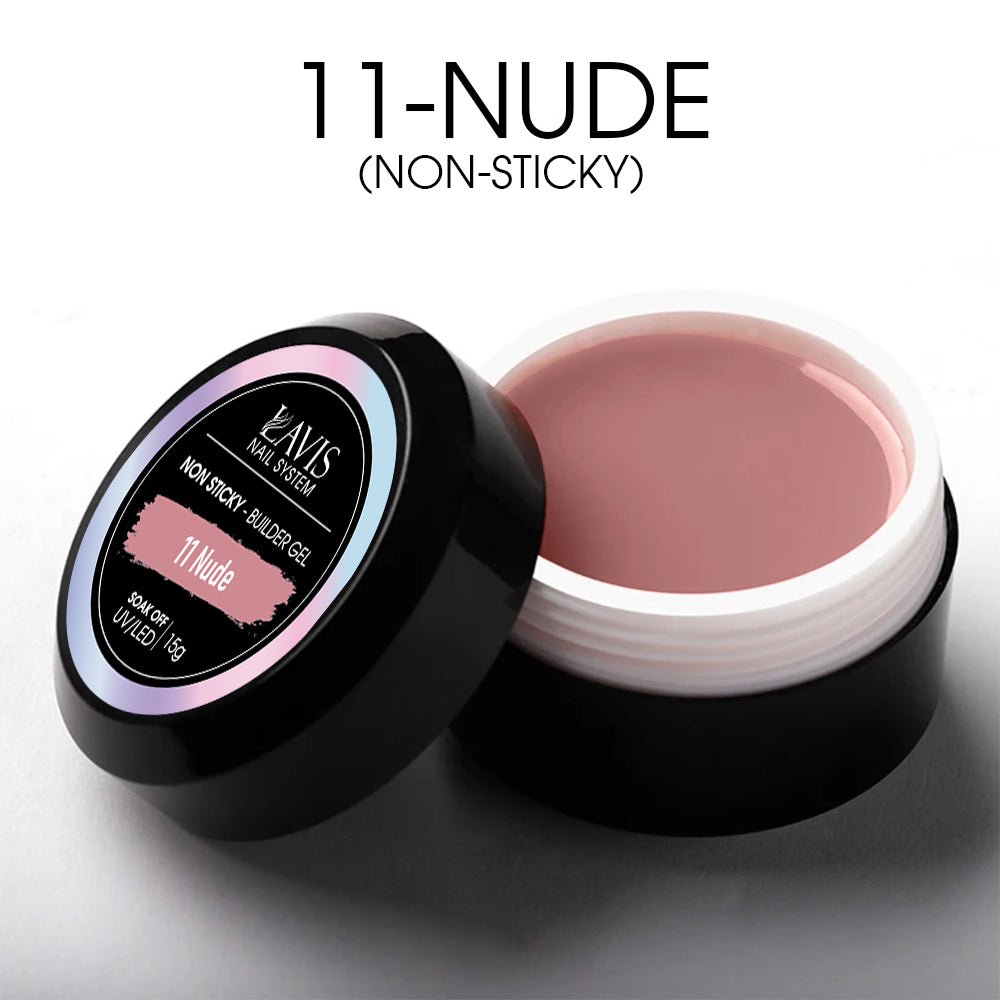 LAVIS J11 - Builder Gel In The Jar 15g - Nude Non Sticky - DTK Nail Supply